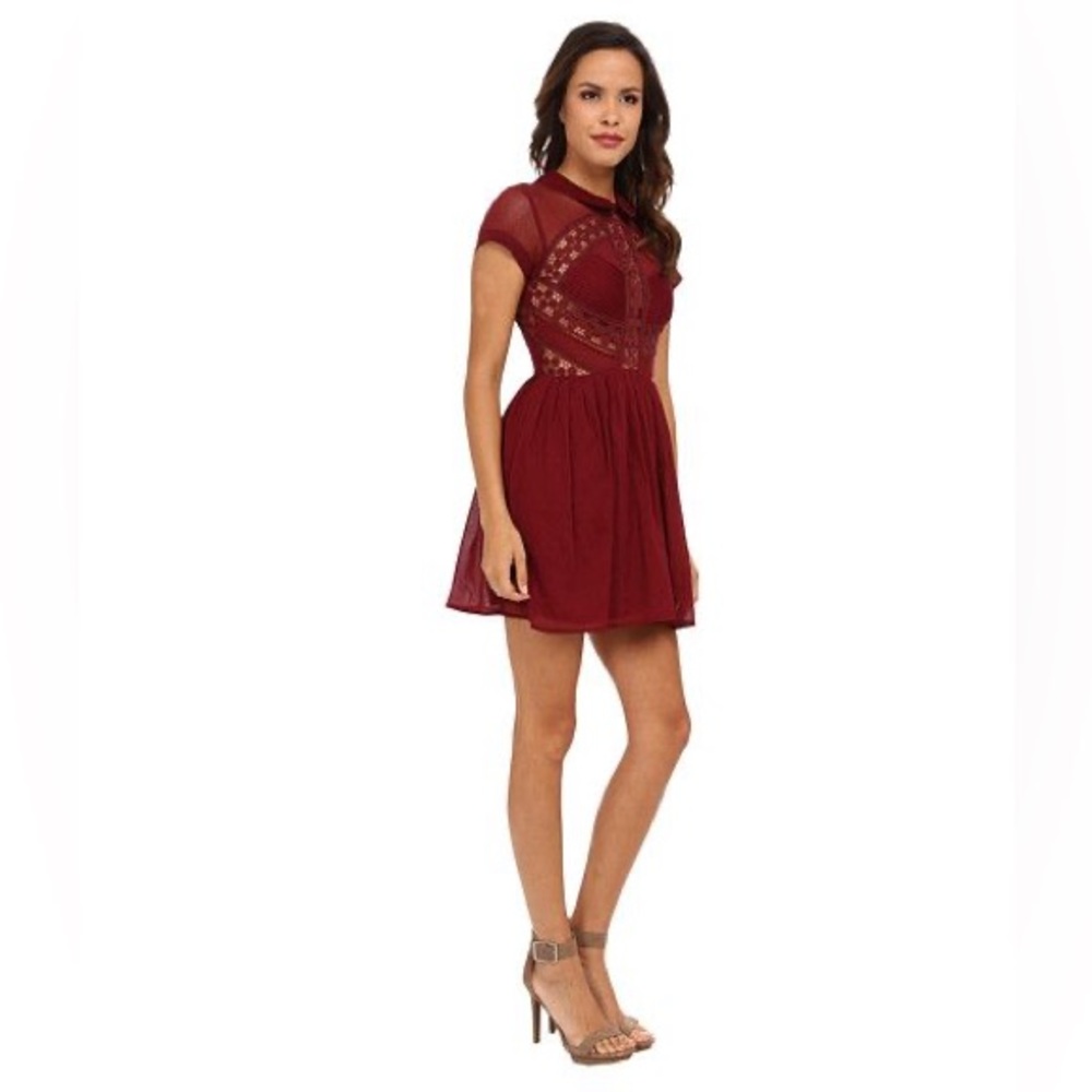 Free people All That Talk Dress burgundy